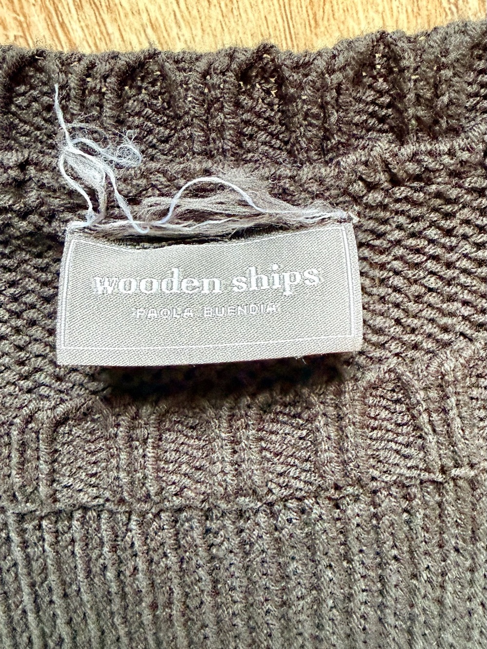 Wooden Ships - Best Day Ever Boxy Knit Sweater - S/M - Washed Black Hot Pink - Picture 5 of 6